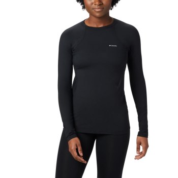 Columbia Ženske Majice S Kapuljačom - Midweight Stretch Baselayer Long Sleeve Crne | FHBD-38069
